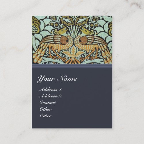 FLOWERSPEACOCKS AND DRAGONS MONOGRAM BUSINESS CARD