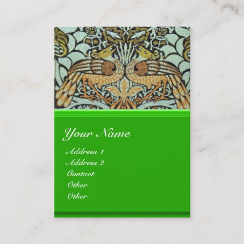 FLOWERSPEACOCKS AND DRAGONS MONOGRAM BUSINESS CARD