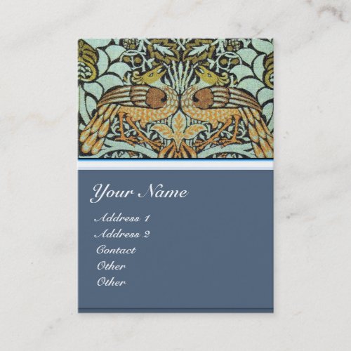 FLOWERSPEACOCKS AND DRAGONS MONOGRAM BUSINESS CARD