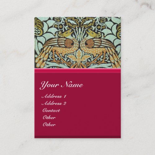 FLOWERSPEACOCKS AND DRAGONS MONOGRAM BUSINESS CARD