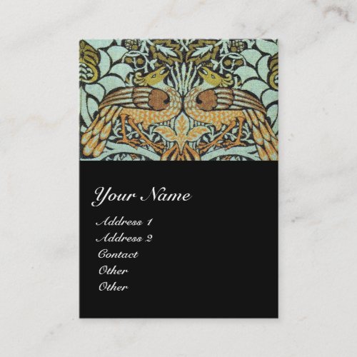 FLOWERSPEACOCKS AND DRAGONS MONOGRAM BUSINESS CARD