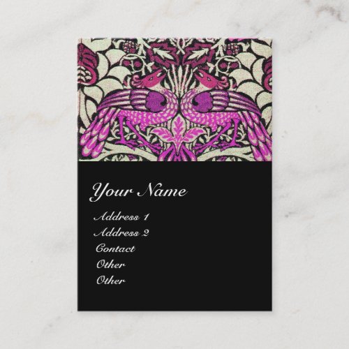 FLOWERSPEACOCKS AND DRAGONS MONOGRAM BUSINESS CARD