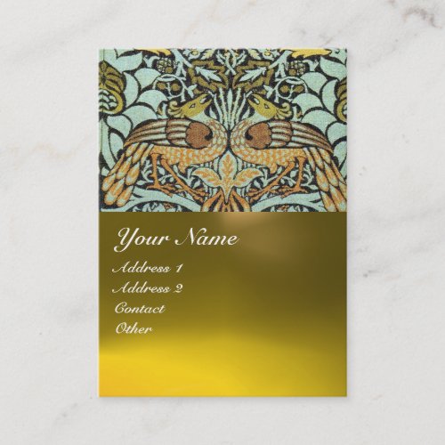 FLOWERSPEACOCKS AND DRAGONS MONOGRAM BUSINESS CARD