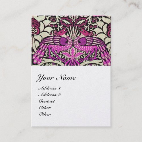 FLOWERSPEACOCKS AND DRAGONS MONOGRAM pearl Business Card