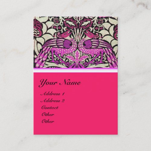 FLOWERSPEACOCKS AND DRAGONS MONOGRAM pearl Business Card