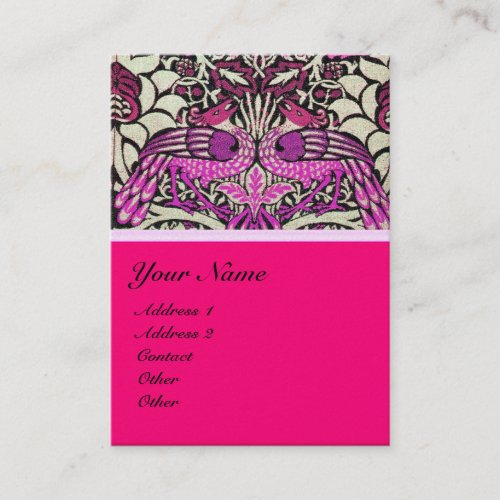 FLOWERSPEACOCKS AND DRAGONS MONOGRAM pearl Business Card