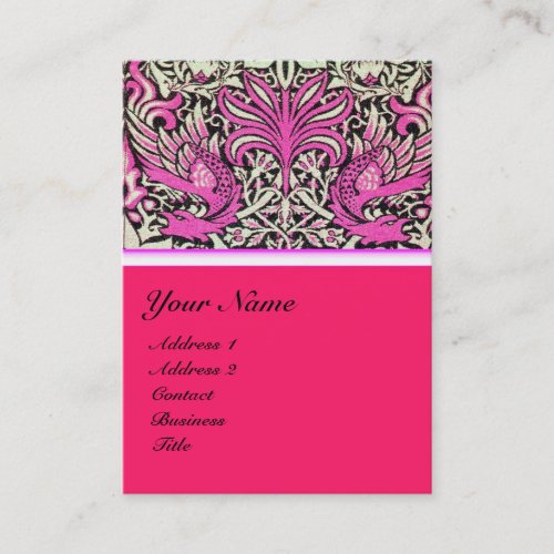 FLOWERSPEACOCKS AND DRAGONS MONOGRAM pearl Business Card