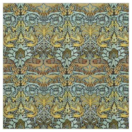 Peacock And Dragon Textiles Fabric | Zazzle