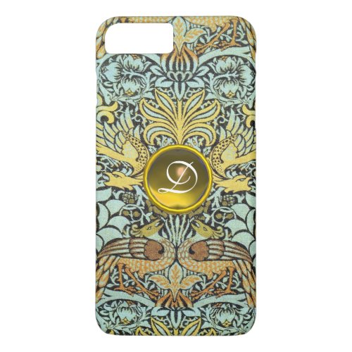 FLOWERSPEACOCKS AND DRAGONS YELLOW GEM MONOGRAM iPhone 8 PLUS7 PLUS CASE