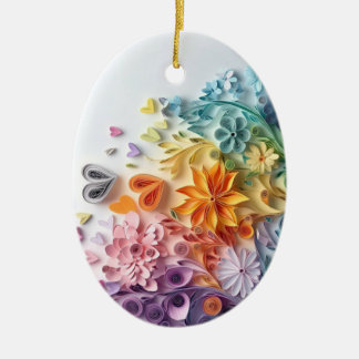 Flowers pendant ceramic ornament