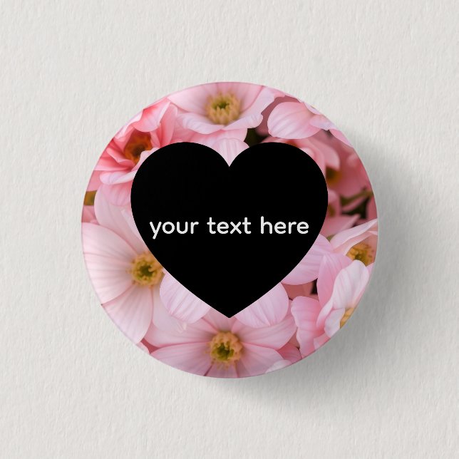 flowers personalised button (Front)