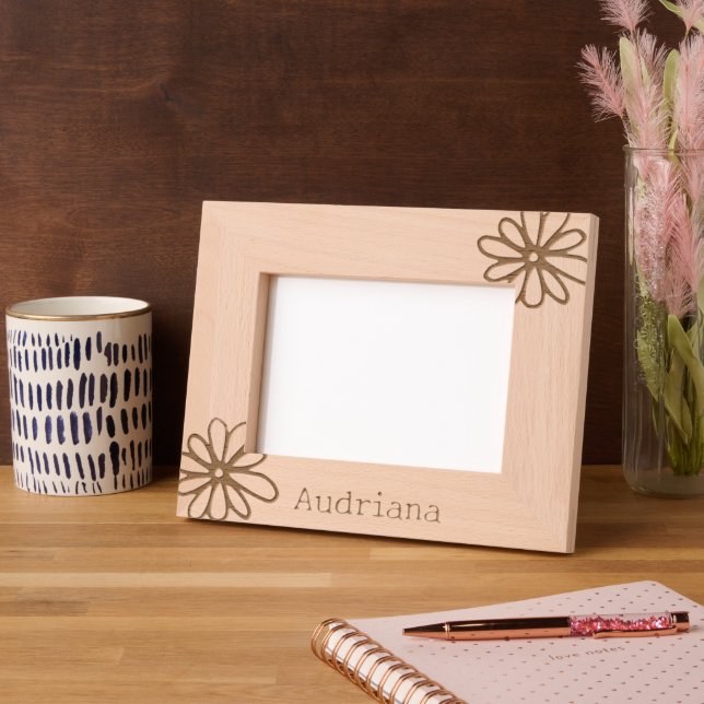 Flowers Personalized Engraved Frames (Left)