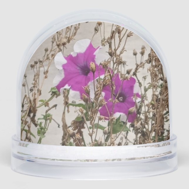 Flowers Photo and Painting Snow Globe (Front)