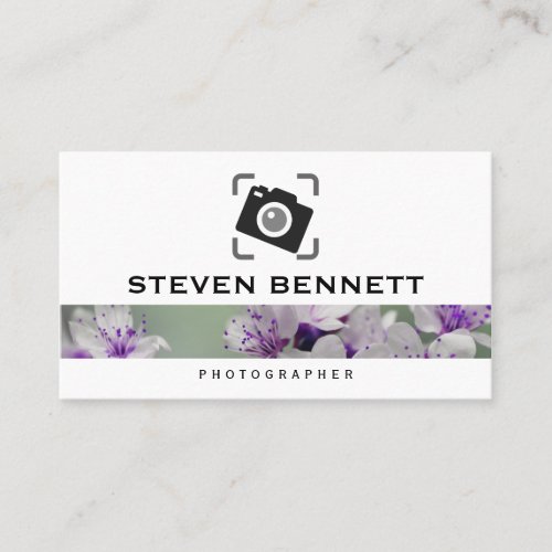 Flowers  Photography Camera Icon Business Card