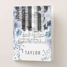 flowers piano music pocket folder