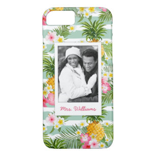 Flowers & Pineapple Add Your Photo & Name iPhone 8/7 Case