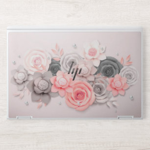 Flowers Pink and Grey  HP EliteBook X360 1030 G2 HP Laptop Skin