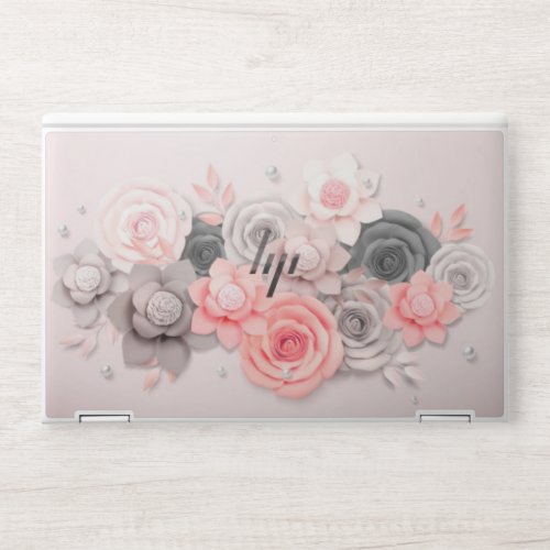 Flowers Pink and Grey  HP EliteBook X360 1030 G3G HP Laptop Skin