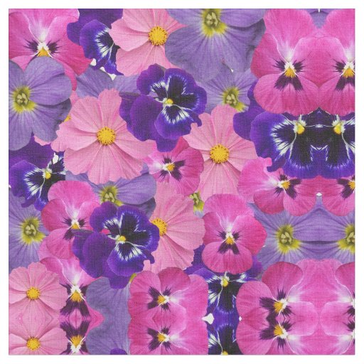 flowers pink and purple fabric