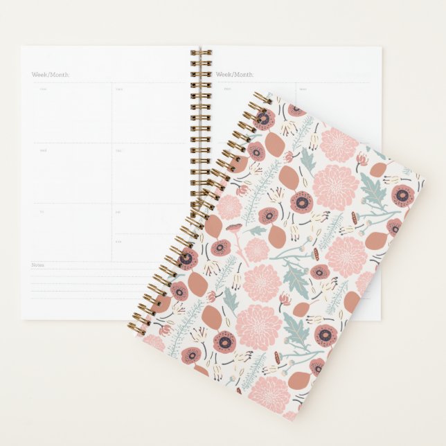 Flowers Pink Blue Botanical Planner (Display)
