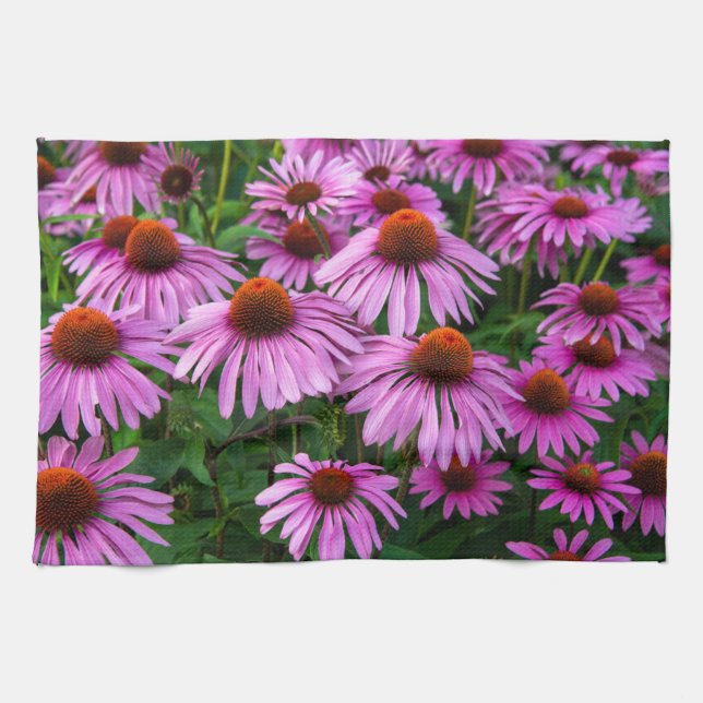 Flowers | Pink Coneflower Garden Kitchen Towel (Horizontal)