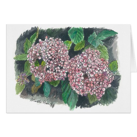 flowers - Pink Hydrangea Cards (Front Horizontal)