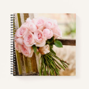 Flowers   Pink Rose Bouquet Notebook