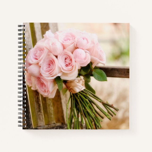 Flowers | Pink Rose Bouquet Notebook (Front)