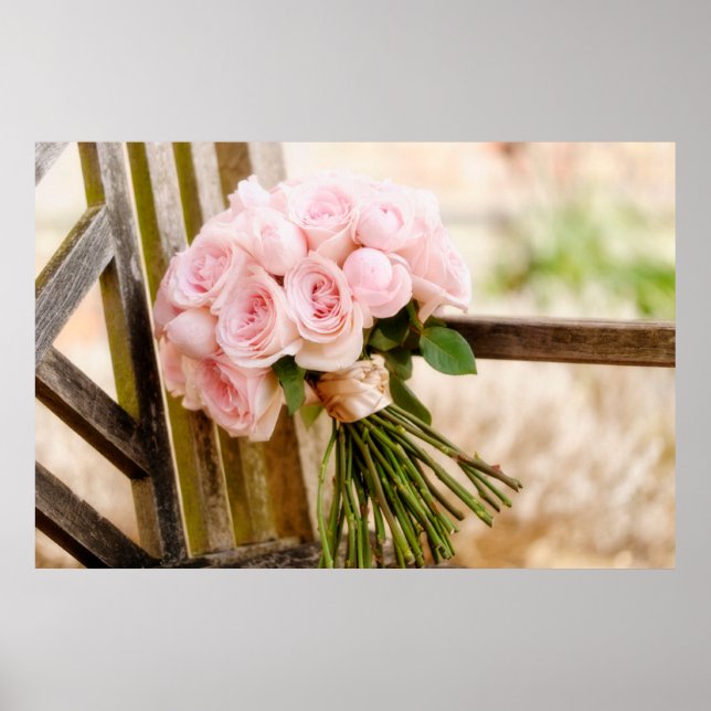 Flowers | Pink Rose Bouquet Poster (Front)