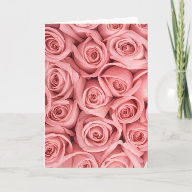 Flowers | Pink Roses Card (Front)