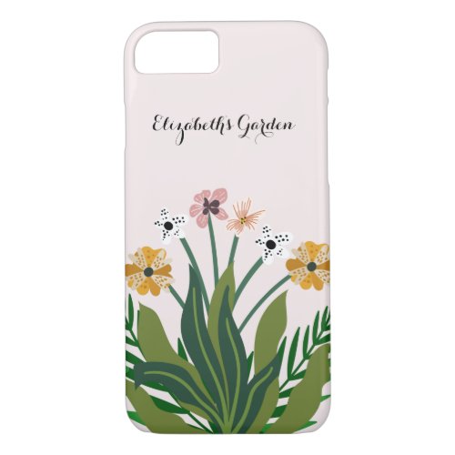 Flowers Pink Yellow Watercolor Bouquet iPhone 87 Case