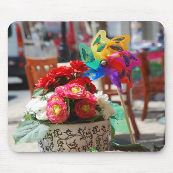 Flowers & Pinwheel Mouse Pad by Delights at Zazzle