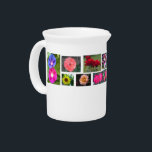 FLOWERS pitcher<br><div class="desc">A stunning pitcher covered with beautiful Spring flowers of all kinds, roses, star Lilly, daisy, sunflower, and many more. Photographer Jo-Ann Hayden</div>