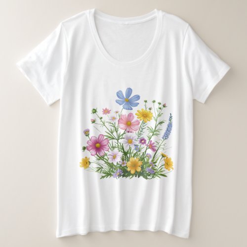 Flowers Plus Size T_Shirt