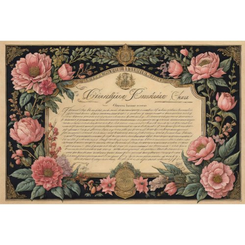 Flowers poems  postcard cover tissue paper