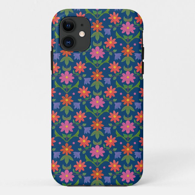 Flowers Polka Dots, Blue iPhone 5/5s Xtreme Case (Back)