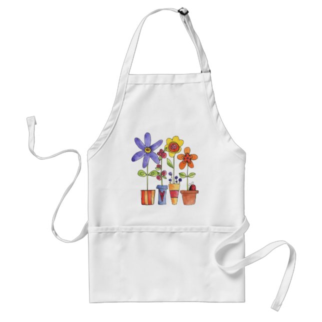 Flowers pots adult apron (Front)