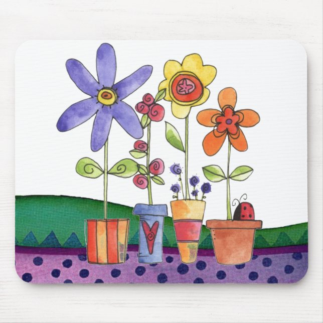 Flowers pots mouse pad (Front)