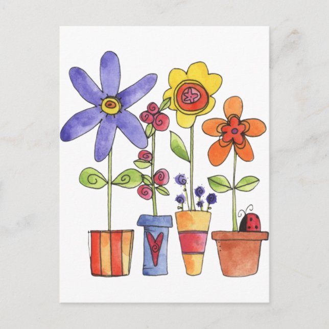 Flowers pots postcard (Front)