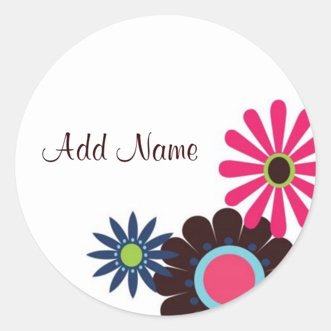 Flowers Power Customizable Sticker (Front)