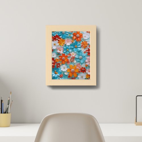Flowers prin frame  framed art