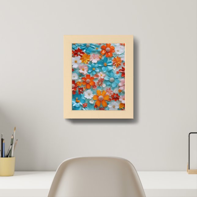 Flowers prin frame  framed art (Home Office)