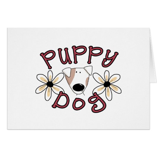 Flowers Puppy Dog Cards (Front Horizontal)