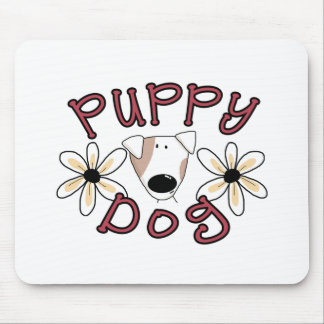 Flowers Puppy Dog Mouse Pad