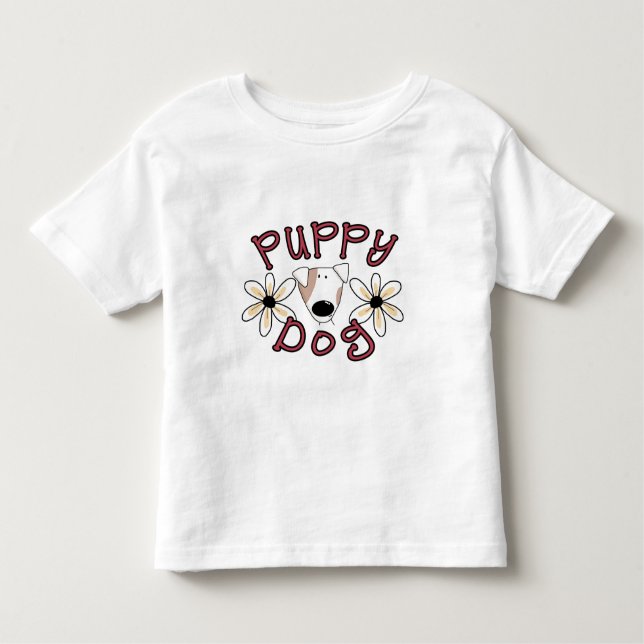Flowers Puppy Dog T-shirts and Gifts (Front)