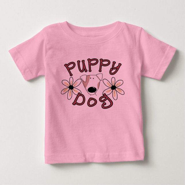 Flowers Puppy Dog T-shirts and Gifts (Front)