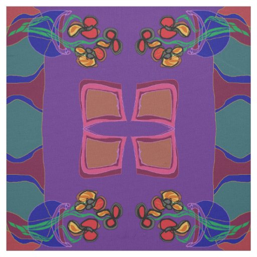 Flowers purple/ green /orange /yellow>Fabric Fabric