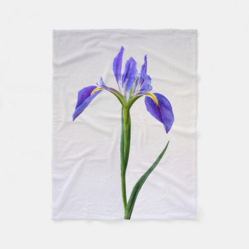 Flowers  Purple Iris Flower Fleece Blanket