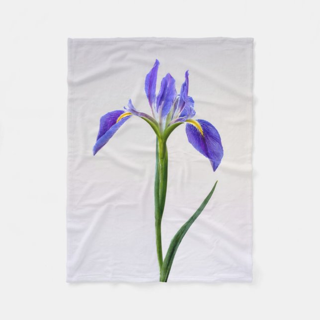 Flowers | Purple Iris Flower Fleece Blanket (Front)