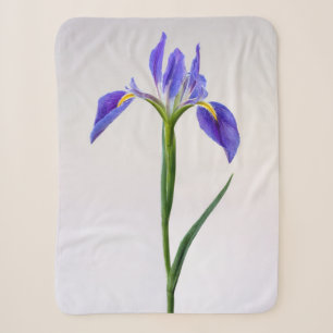 Flowers Purple Iris Flower Sherpa Blanket